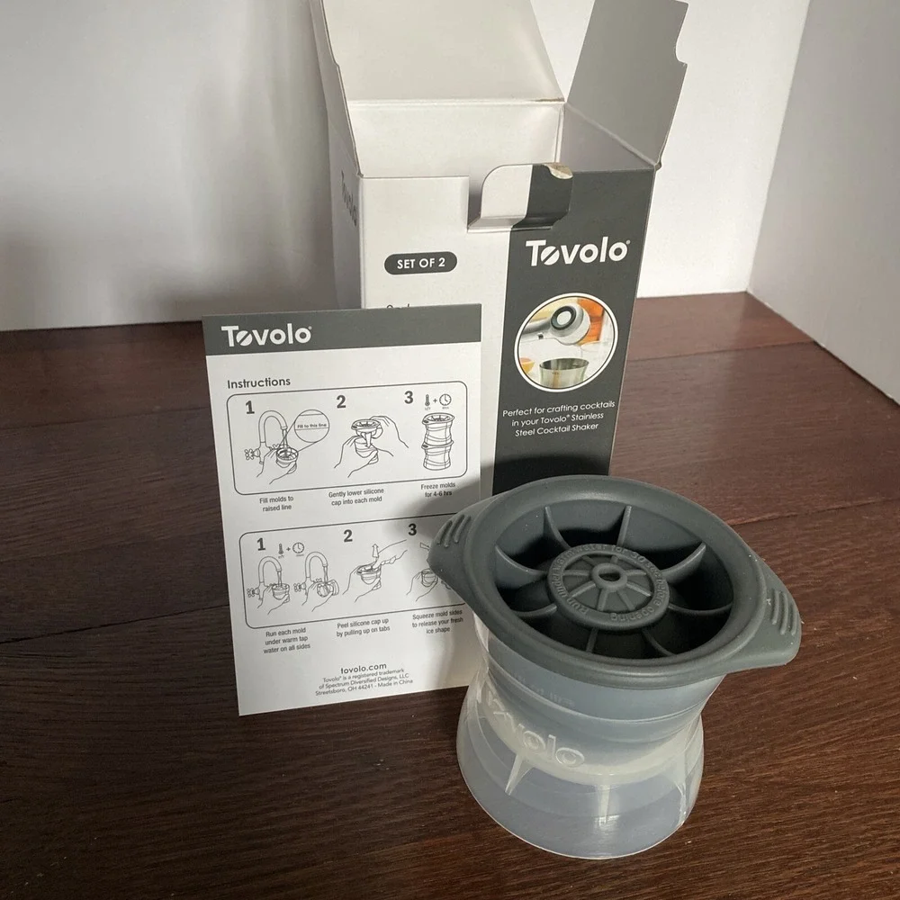TOVOLO Sphere Ice‎ Molds Stackable Slow Melting  Set of 2 New In Box